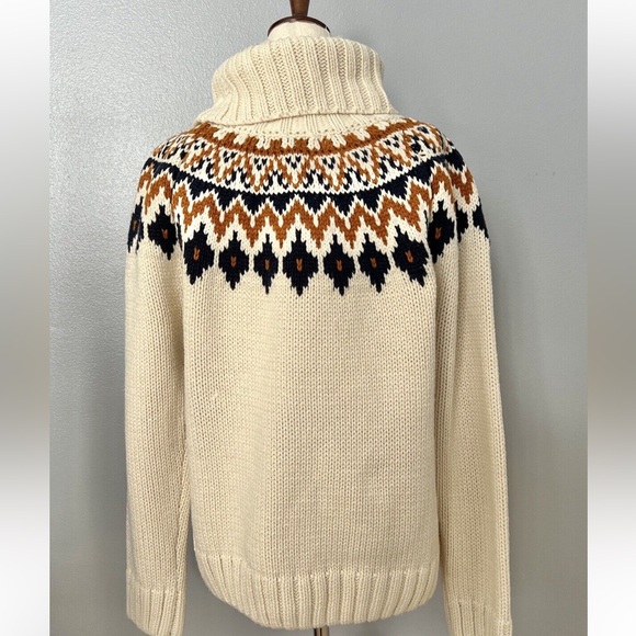 RACHEL ZOE FAIR ISLE NORDIC COWL NECK SWEATER - Picture 5 of 12